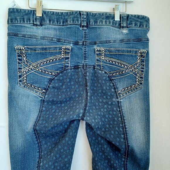 Ariat Riding Britches Blue Denim Jeans Straight Leg Jogger Womens size 36 Reg - Picture 9 of 14